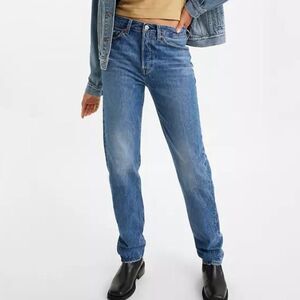 Levi's Premium 501 '81 Mom Jeans Medium Wash Blue Size 24x31 High Rise Tapered